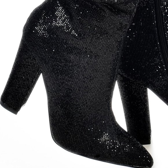 Cape Robbin Beautiful-53 Sparkly Slouchy Boots BLK - Picture 4 of 4